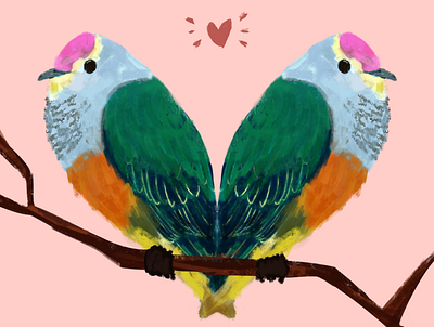 Totot (Mariana Fruit Dove) bird digital painting dove illustration love mariana islands