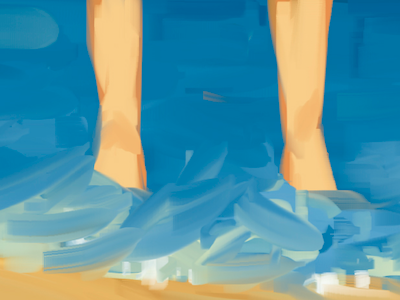 Wet Feet beach design illustration summer water