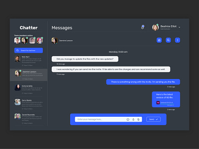 Chatter- Dashboard design Dark mode