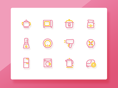 Pink Pink Icons For Electric Appliance