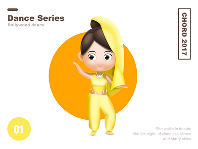Bollywood dance cartoon dance indian yellow