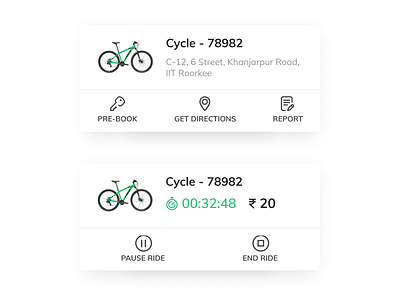 Social Cycle - Cards app bounce card cycle design dribbble fremo interface mobile mobile ui mobycy nextbike ola pedal rapido ui uiux vogo yulu