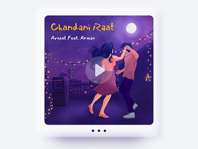 Chandani Raat - Album Cover Art album art character design cover creative dancing design graphic icon illustration lights love moonlit music music player night song spotify thumbnail vector art