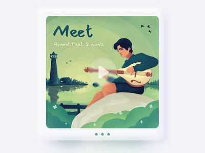 Meet - Album Cover Art album art cover creative design dribbble graphic green illustration lake lighthouse love mandolin music old romantic school vector video vinyl