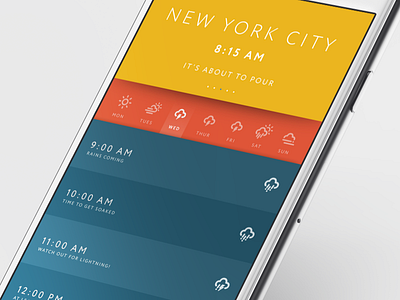 Weather App 9 app apple application design ios iphone minimal nyc simple sleek weather