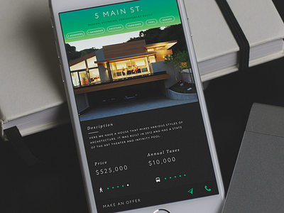 Home Finder App app concept finder green home house ios iphone minimal search simple sleek