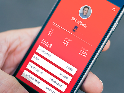 Profile app fitness ios iphone minimal mock profile running screen simple