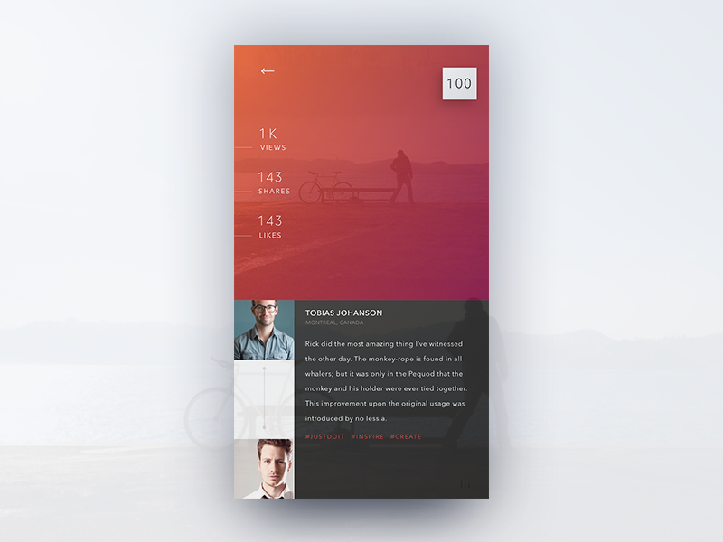 Post Concept 2 ui mobile application design concept minimal simple. sleek ios app post