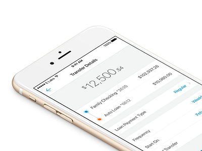 Transfer Details account app bank fintech iphone minimal money simple transfer ui ux