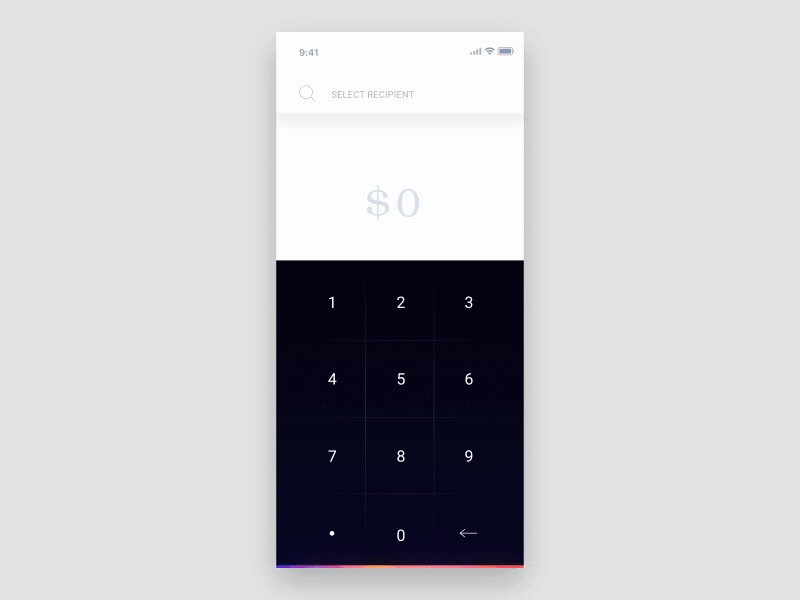 TMB Transfers app concept fintech keyboard layered send money transfer