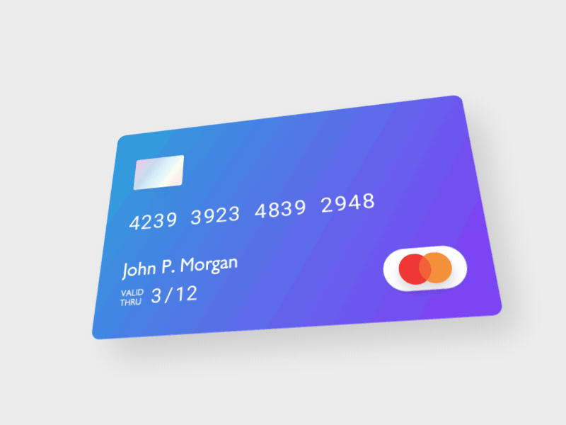 Debit card design ae after effect app bank debit card fintech minimal simple