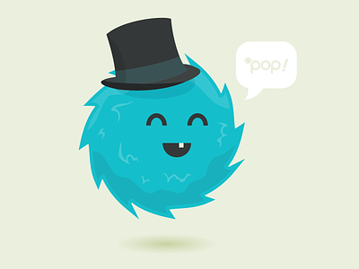Pop! character happy hover illustration mascot monster top hat