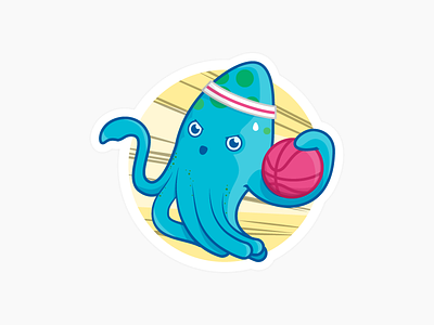 Lil' Squids Can Dunk basketball creative market dunk graphic illustration lil squid squid sticker mule