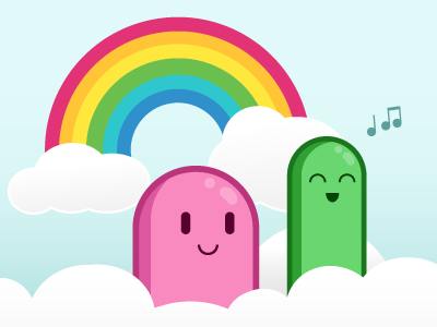 La de da cloud clouds colorful colourful cute floating happy rainbow