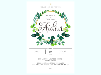 Typography Baptism Invite