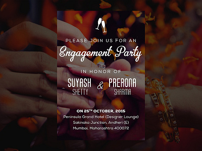 Indian Engagement Invite cocktail desi engagement india indian indian wedding invite mumbai party typography