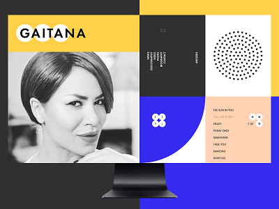 Gaitana personal website bright color design interface media minimalism music singer unique web webdesign website