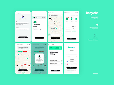 Incycle Ux Ui Project app design mock up ui ux