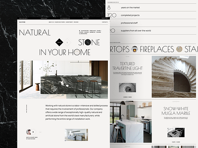 Natural Stone In Your Home / WIP appartment clean design grid home house interior layout luxury marble minimal minimalistic stone typography ui uiux ux web website