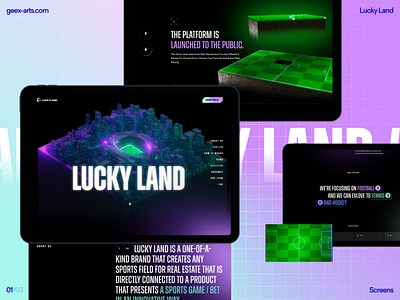 Lucky Land 3d animation design football scene soccer sports tablet typography ui uiux ux web website