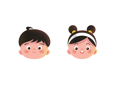 Kids boy children girl icon illustration kid people smile