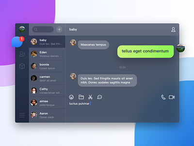 Dark Theme Chat UI by Boyang Zhang on Dribbble