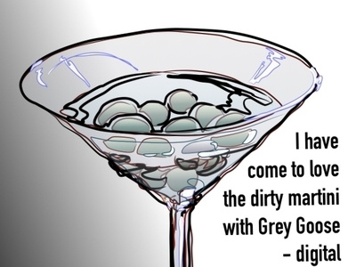 Dirty Martini, from my drawing while drunk series