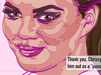 thank you, Chrissy Teigan design gestural illustration line drawing portrait smile vector