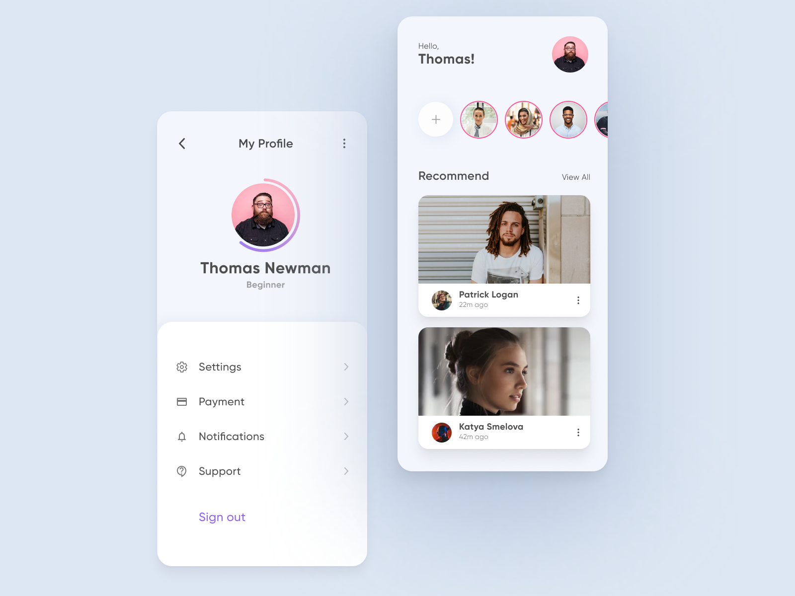 User Profile App by Marat Wolf on Dribbble