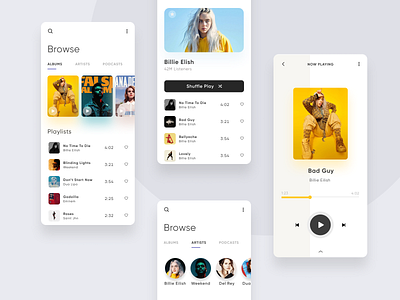 Music Player billie eilish daily 100 challenge dailyui design digital iphone minimal mobile mobile app music ux uxui