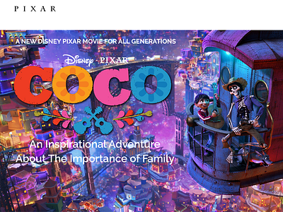 Coco Pixar Website Concept design graphic ui web