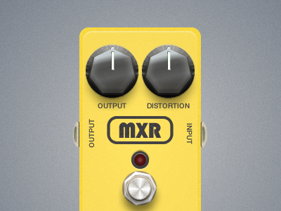 MXR Distortion Guitar Pedal distortion fireworks guitar pedal interface design ui vector