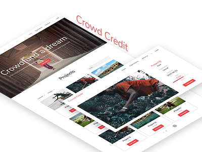 CrowdCredit - V2 credit crowd design interface mockup ui ui design ux web website