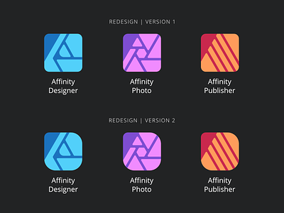 Logo Concept - Affinity Icons app branding clean concept design flat icon logo minimal simple vector