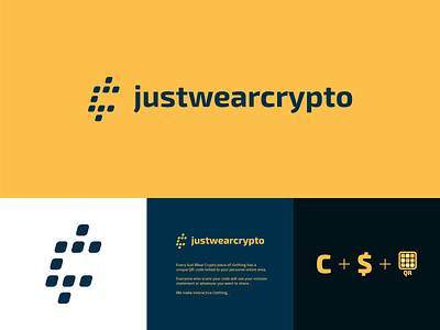 Logo Concept - JustWearCrypto.com blockchain brand branding clean concept crypto cryptocurrency design icon identity logo logomark mark startup symbol webshop