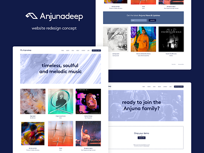 Webdesign Concept - Anjunadeep anjunadeep clean concept design label landing landingpage minimal music redesign responsive simple ui ux web webdesign website