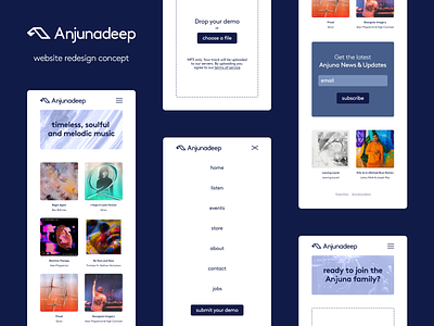 Webdesign Concept - Anjunadeep Mobile anjunadeep clean concept design label mobile music simple ui ux web