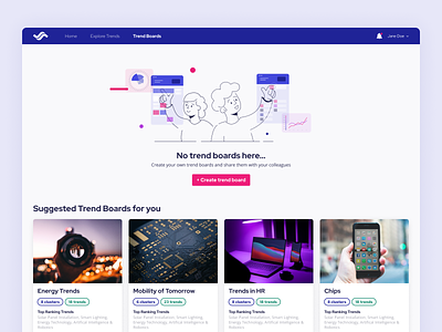 Trensition: Trendtracker ai artificial board cards dashboard data design intelligence interface monitoring product product design trend trends trendtracker trensition ui ui design ux uxui
