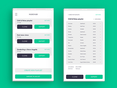 Music playlists x GitHub adobe illustrator app app design clean design flat interface mobile music simple ui ux