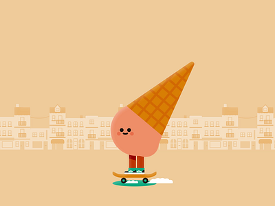 Ice Cream Skater 2020 after effects animation animation 2d character design ice cream illustration illustrator motion motion design motion graphics skate vector