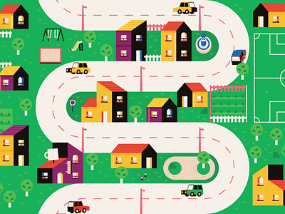 A town 🏘️ after effects animation design illustration illustrator map motion motion design motion graphics town vector
