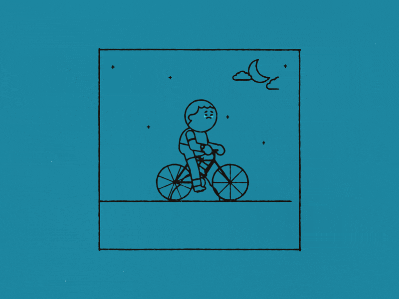 A sad ride animation bike character animation cycle gif illustration loop motion motion design motion graphics sad vector