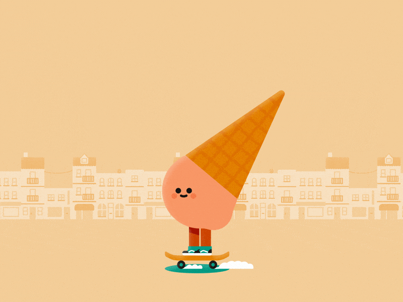 Icecream skate after effects animation gif icecream illustration illustrator motion motion design motion graphics skate vector