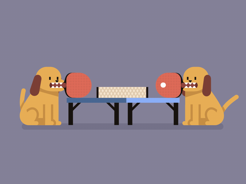 Ping Pong after effects cute dog dogs motion ping pong pingpong vector