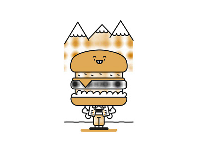 Hamburger burger hamburger illustration illustrator mountains vector