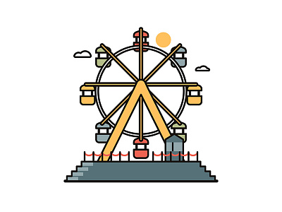 Ferris wheel 🎡 #vectober design ferris wheel illustration illustrator vectober vector vector art