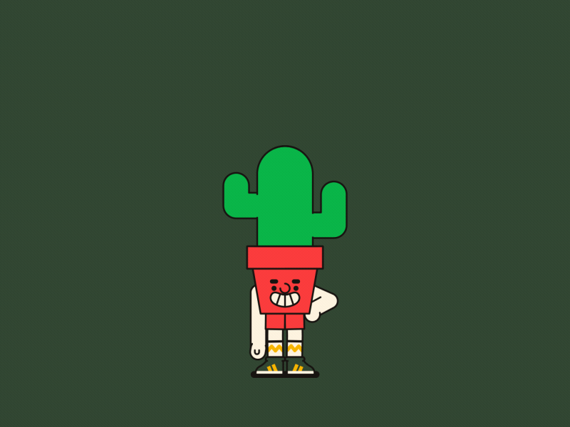 Cheerful cacti after effects animation cacti cactus loop motion motion design rubberhose vector