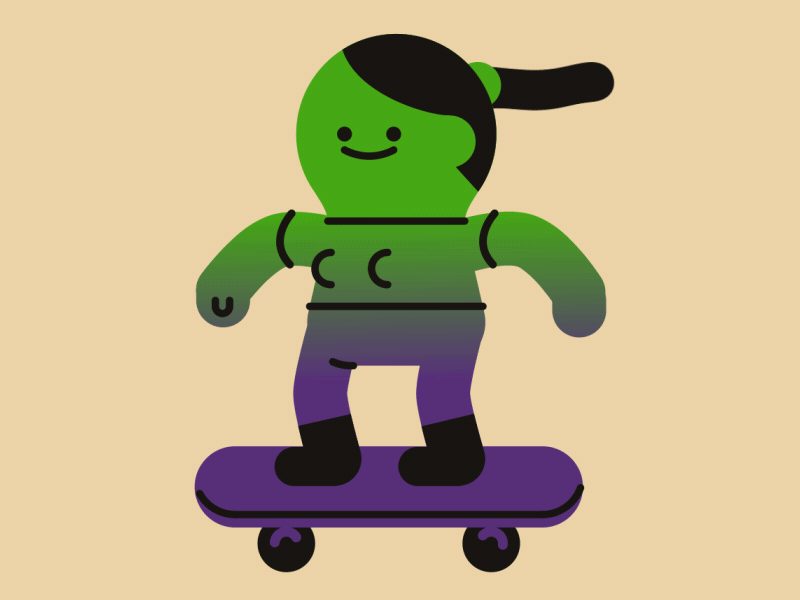 Skater girl after effects animation character animation illustration illustrator motion motion design motion graphics rubberhose skate vector