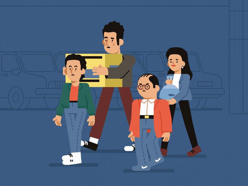 Seinfeld garage after effects animation illustration motion motion graphics seinfeld vector walk cycle