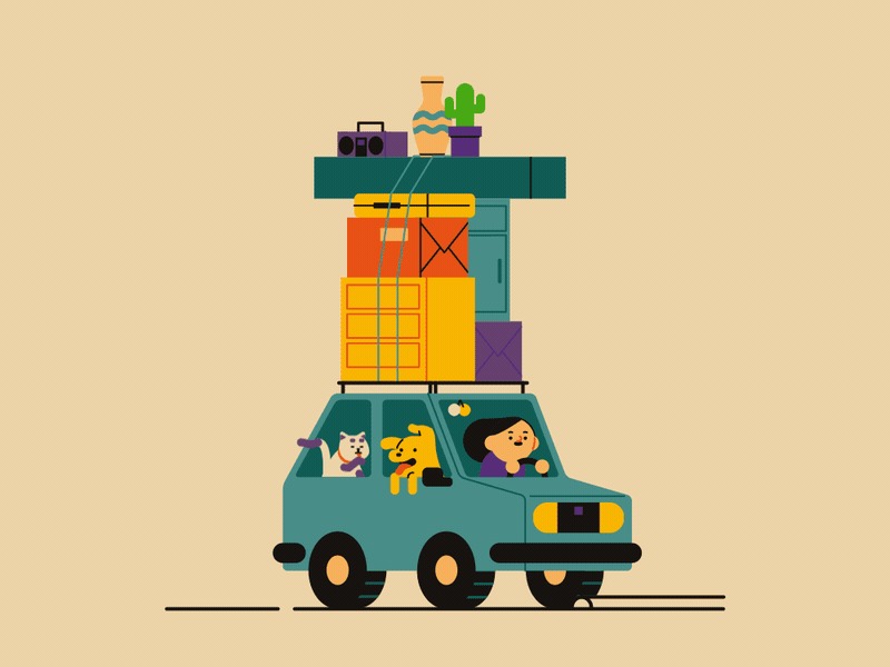 Moving 🚗 after effects animation gif illustration motion motion design motion graphics vector